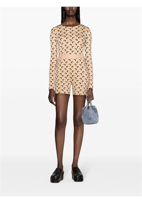 mini short moon jersey donna beige MARINE SERRE | WSH007A CJER0001TA10
